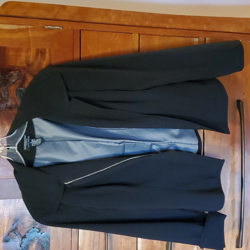 Worthington Works wom zip Blazer sz 14 black LN versatile Lined